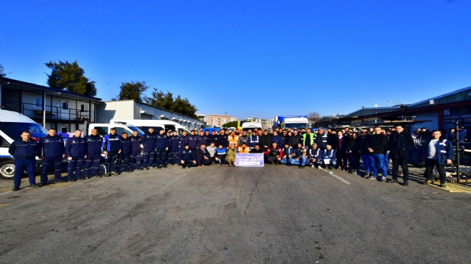 71 kişilik ilk ekip yola çıktı... İzmir'den afet bölgesine personel desteği!