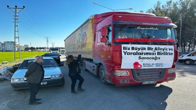 Bayraklı'nın yardım TIR'ları umut oldu!