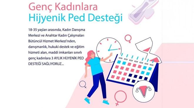 Büyükşehir'den hijyenik ped desteği