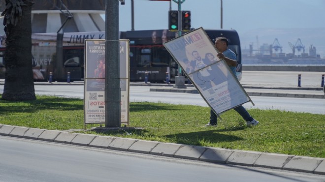 Görüntü kirliliğine savaş açıldı... Karşıyaka'da izinsiz afişlere geçit yok!