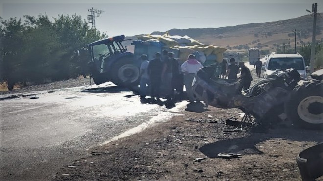 Minibüsle traktör kafa kafaya çarpıştı: 15 yaralı